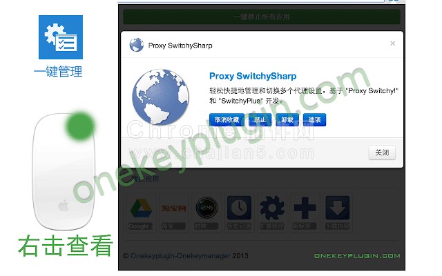 一键管理所有扩展的Chrome插件Onekeymanager