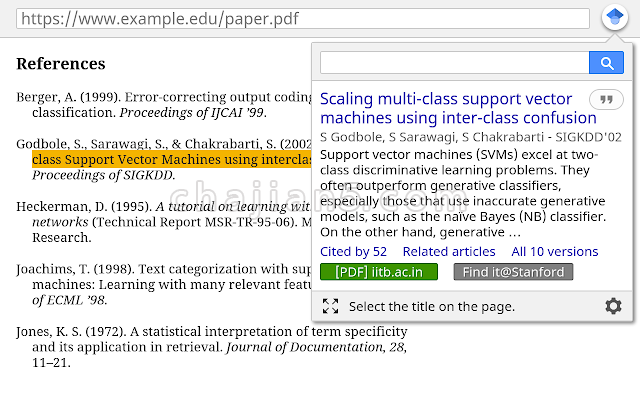 Google学术搜索按钮Chrome插件