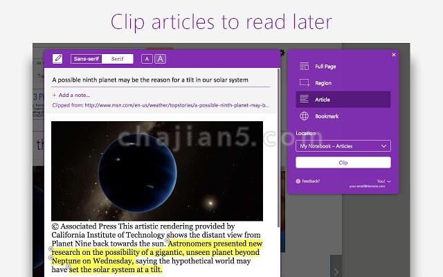 OneNote Web Clipper v3.8.9.0（将网页的内容保存到 OneNote）