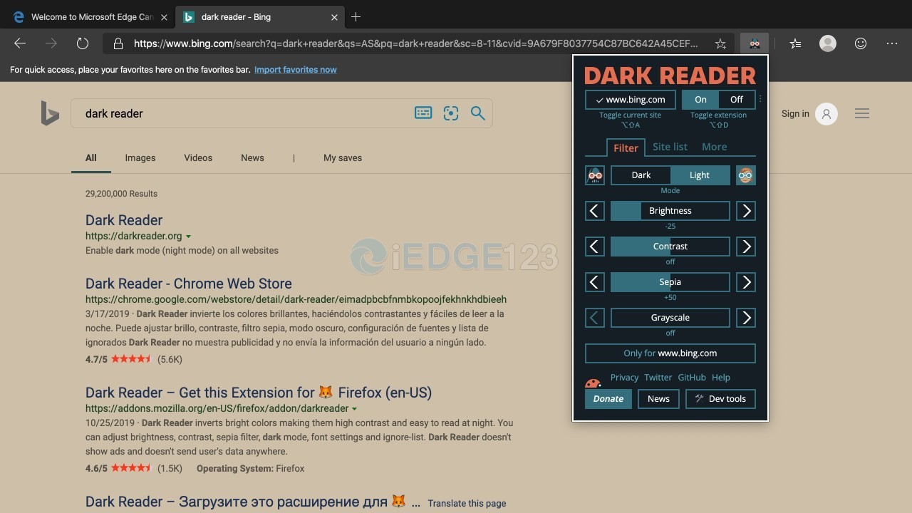 Dark Reader 一个护眼浏览阅读的chrome扩展插件