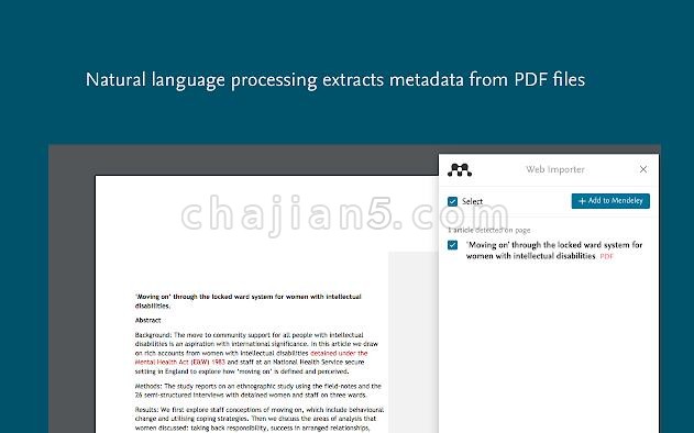 Mendeley Web Importer v3.1.50（方便、快捷地将参考文献和PDF导入到Mendeley引文管理工具库）