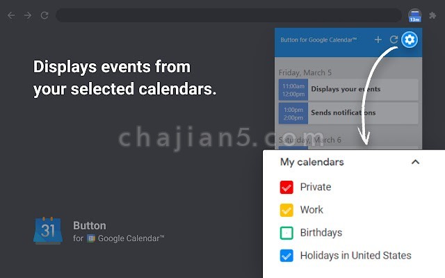 Button for Google Calendar™ v3.5.1（快速访问谷歌日历）