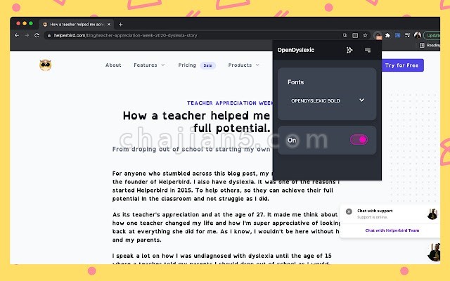 OpenDyslexic for Chrome