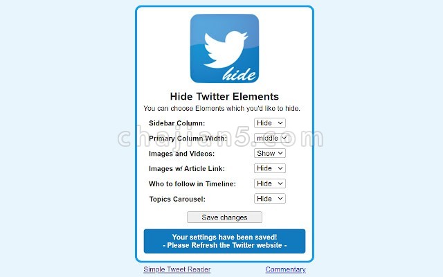 Hide Twitter Elements