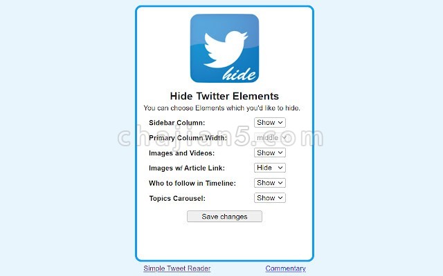 Hide Twitter Elements