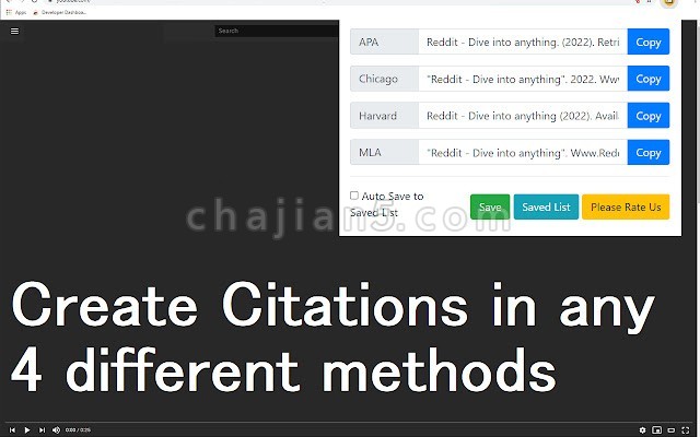 Citation Manager for Google Chrome™