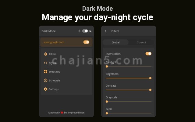 Dark Mode v3.3.14.0（给网页开启暗光护眼模式）