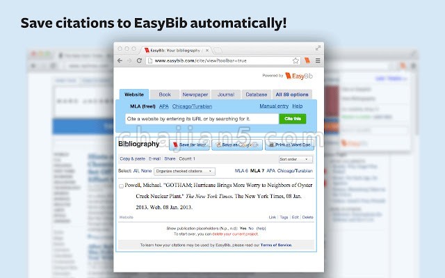 EasyBib Toolbar