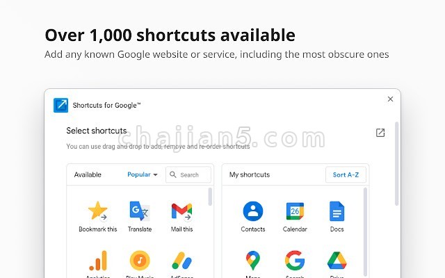 Shortcuts for Google™