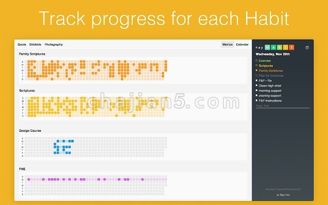 Hey Habit 用个人日程管理表取代默认chrome新标签页