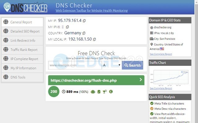DNS Checker SEO 和域名分析工具