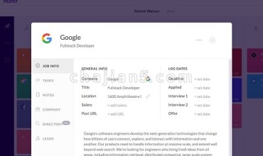 Huntr: Job Search Tracker 对求职信息进行管理
