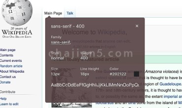 WhatFont 识别网页上使用的字体大小、颜色、字体系列