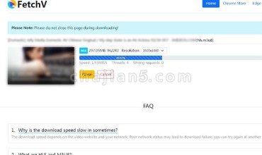 FetchV 网页视频下载器 支持HLS/m3u8/mp4/blob等格式